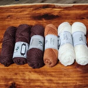 6 Skeins Yarn 100% Virgin Rug Wool Vintage Made USA 100 G 3.5 Oz 70 Yards